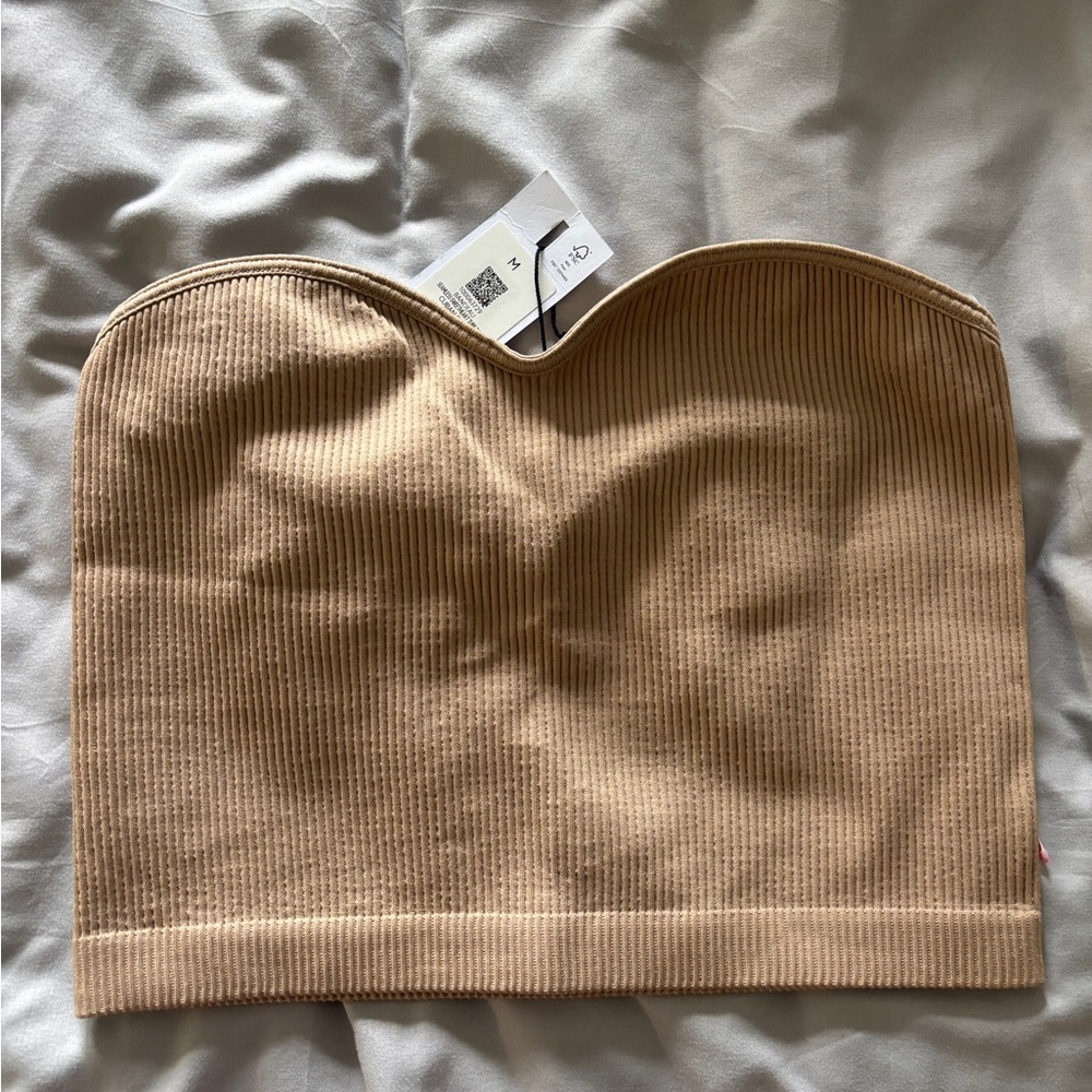 Dynamite Beige Ribbed Strapless Top - Picture 2 of 2